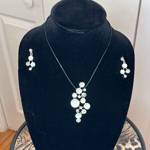 Elegant Silver and White Jewelry Set